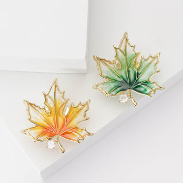 Translucent Maple Leaf Brooch in Green or Amber Orange