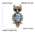 Abalone Shell Owl Brooch With Antique Gold Tone Frame view 4