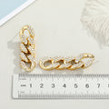 Crystal Paved Chain Link Drop Earrings in Gold and Silver Tone view 2