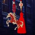Crystal Horse Rearview Mirror Tassel Car Ornaments in Five Options view 6