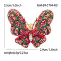 Colorful Crystal Butterfly Brooch in Pink and Green view 6