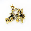 Vintage Style Cherub Brooch In Gold And Silver Tone view 4