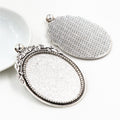 Oval Pendant Tray Jewelry Making Components In Detailed Metal Finishes view 4