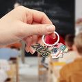 2025 Graduation Cap Book Stack Pencil Enamel Keychain view 2
