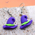 Miniature Halloween Pumpkin Ghost and Cat Hook Earrings view 12