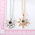 Gold and Silver Tone Celestial Eyeball Pendant Necklaces view 5