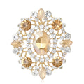 Large Oval Court Crystal Brooch in Six Jewel Tone Colorways view 1