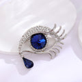 Blue Silver Tone Eye Metal Brooch Pin for Jackets and Lapels view 5