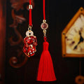 Jeweled Pixiu Car Hangers in Six Colors plus One Plain Red Fortune Tassel view 2
