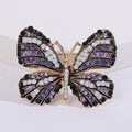 Rhinestone Butterfly Brooch Six Color Wing Styles Metal Pin Brooch view 7