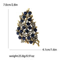 Clustered Crystal Leaf Brooch in Three Jewel Colorways view 6