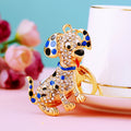 Jeweled Spotted Dog Keychains in Red Blue and White plus Assorted Option view 4