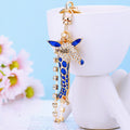 Crystal Chain Giraffe Keychains in Blue Red Assorted and Peace Motif Styles view 6