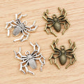 Detailed Spider Metal Connector Charms in Two Antique Finishes view 4