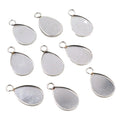 Steel Tone Teardrop Cabochon Pendant Bezel Settings view 5