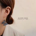 Gold Hook Glitter Resin Butterfly Drop Earrings Two Colors view 2