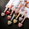 Star Band Crystal Heart Keychains with Straps and Plain Options view 2