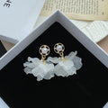 Pearl Look Top and White Translucent Flower Drop Earrings view 4