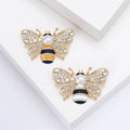 Crystal Bee Brooch with Pearl Body in Two Colorways view 1