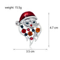 Santa Claus Crystal Enamel Metal Brooch Pin for Jackets and Lapels view 2