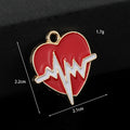 Enamel Heartbeat Heart and Rainbow Cloud Charm Pendants view 2