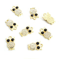 Black Eye Rhinestone Owl Pendant Charms in Two Finishes view 6