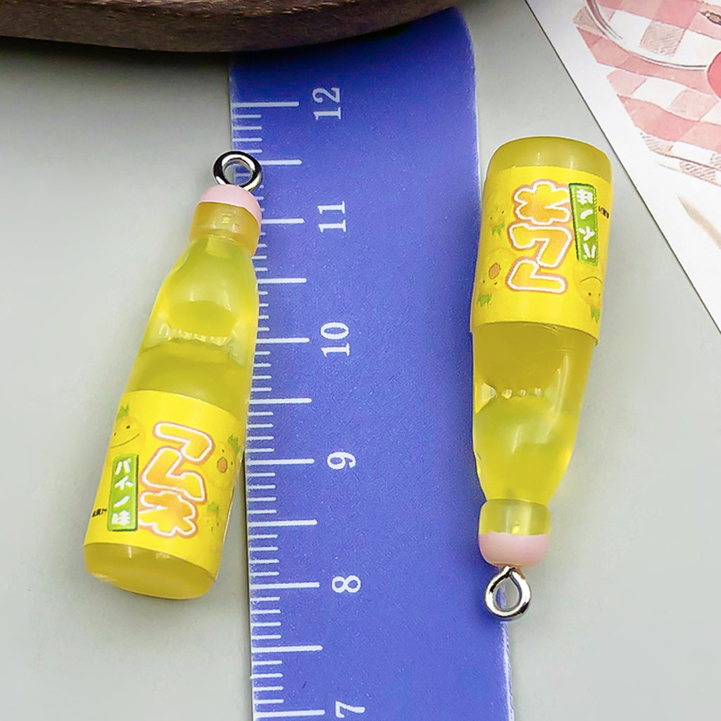 Resin Ramune Soda Bottle charm pendant for DIY necklace keychain earring making