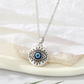 Gold and Silver Tone Carved Evil Eye Pendant Necklaces view 3