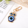 Gold and Silver Tone Owl and Hamsa Evil Eye Clip Keychains view 6