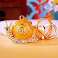 Crystal Snail Keychains With Enamel Shells and Optional Wrist Straps view 7