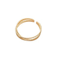 Gold Multi Layer Cross Open Bracelet Pave Zircon Cuff view 5