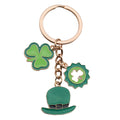 Two Green Clover and Hat Theme Keychains with Metal Hardware view 5