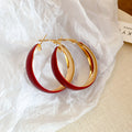 Red Hoop Earrings in Eight Size and Finish Variations view 12