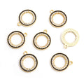 Black Edge Rhinestone Open Circle Pendant Charms in Two Finishes view 4
