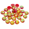 Foil Pattern Round Resin Cabochons in Seven Color Options view 4