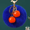 Royal-Blue Persimmon-Pom