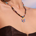 Beaded Flower Pendant Necklaces Pearl Stone Shell Star Tail view 4