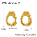 Irregular Open Loop Stone Cluster Stud Earrings in Gold Tone view 7
