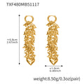 Multi Heart Cascade Necklace Drop Earrings Gold Steel Cluster view 9