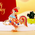 Mixed Jeweled Rooster and Hen Keychains in Ten Pictured Loop Configurations view 4