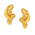 Twisted Spiral Curl Stud Earrings in Gold and Steel view 5