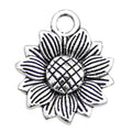 Antique Silver Sunflower Metal Charms with 25 Listed Options view 10