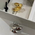 Twisted Organic Metal Statement Rings Gold and Silver view 4