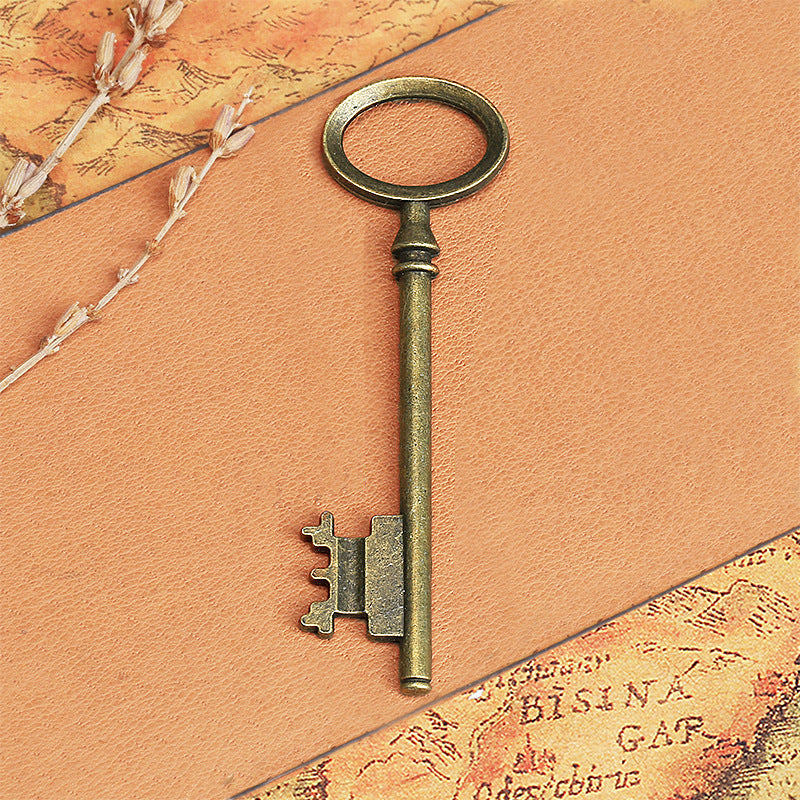 Vintage Alloy Key Charm Pendant 79x23mm for Necklace