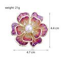 Peony Enamel Metal Brooch Pin for Jackets and Lapels view 2