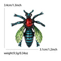 Colorful Enamel Beetle Brooch with Red Body and Green Wings view 5