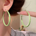 Pastel Coated Hoop Earrings in Seven Size and Color Options view 9