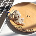 Flocked Cat On Branch Otter Keychains Silver Clips 2 Styles view 4