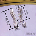 Silver Tone Leaf And Teardrop Crystal Drop Earrings view 4