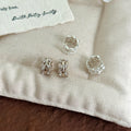 Gold and Silver Clear Stone Lace Open Hoop Stud Earrings view 4